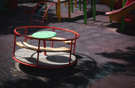 Toys on an empty playground in the park.