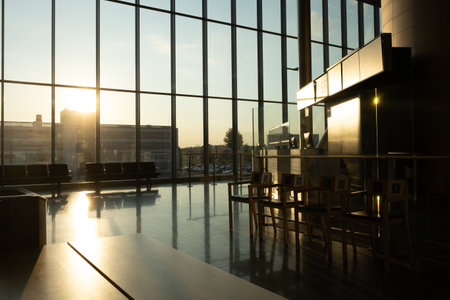 Empty airport modern waiting area. Helsinki Vantaa international airportの写真素材