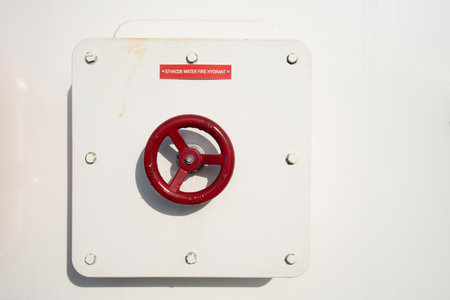 Sign of fire extinguisher inside the ferry-boat