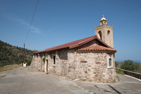 Ancient stoned orthodox Christian Greek churchの写真素材