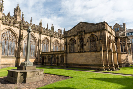 Historic architecture, Manchester cathedral gardensの写真素材