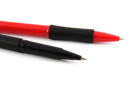 Two pens on white background の写真素材