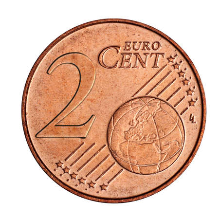 A collage of  2 euro cent coinの写真素材