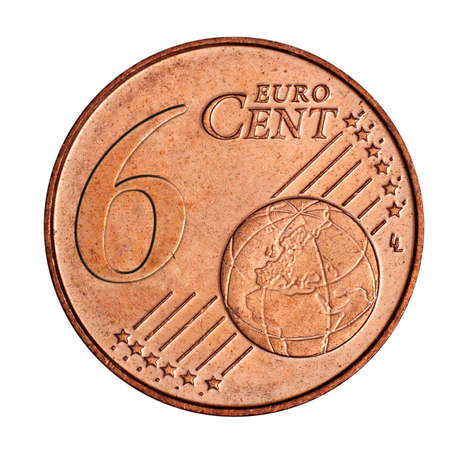 A collage of 6 euro cent coinの写真素材