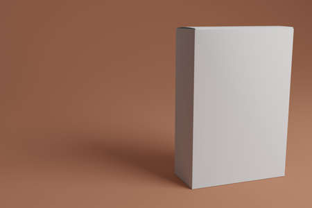 3d rendering of an empty white box with a plain background, can be used for presentations, product promotions, mock up and othersの写真素材