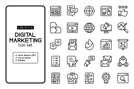 Set of work from home icons with line style and vector based. It can use for your business or others. it contains computer icons, ideas, delivery, laptop, wifi and more.のイラスト素材