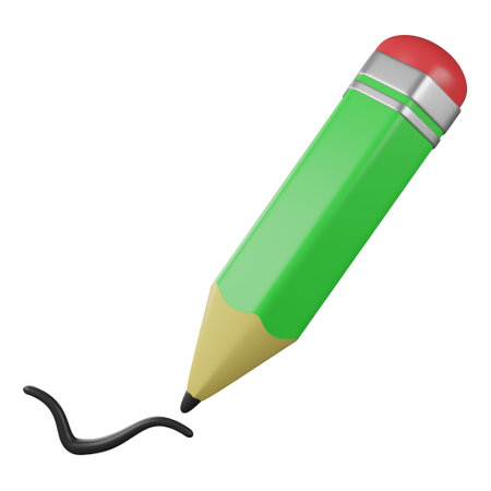 A 3d pencil illustration or icon, It can use for web, app and more.の写真素材