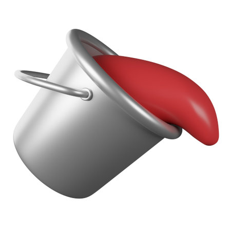 A 3d color bucket illustration or icon, It can use for web, app and more.の写真素材