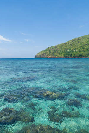 Scenic view of a coral reef in a tropical island