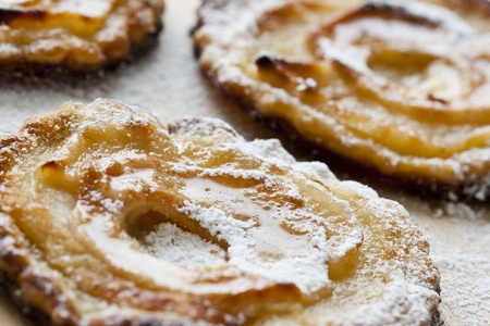 Close-up photograph of small apple piesの写真素材