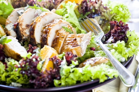  a tasty orange and chicken mixed saladの写真素材