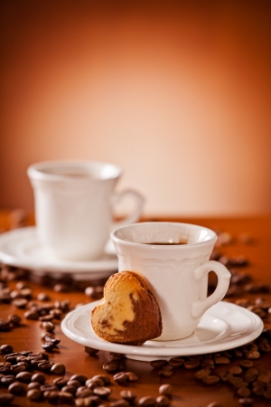 Close up photograph of some cups of coffeeの写真素材