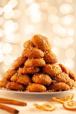 Sweet homemade greek christmas melomakaronaの写真素材