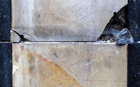 Detailed close up on weathered concrete and cement walls at modern buildinngs