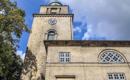 Detailed view on an aged and weathered medieval church building