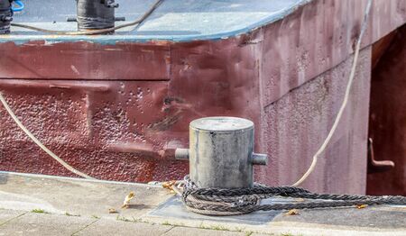 Different ropes and bollards found in the port of Kiel in Germany