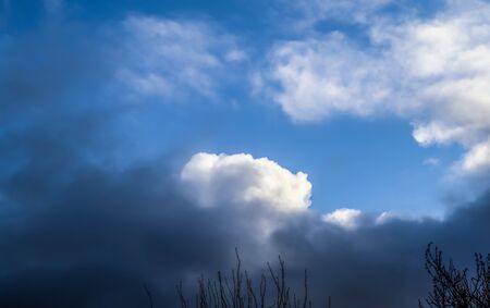 Beautiful dramatic and dark cloud formations right before an upcoming storm
