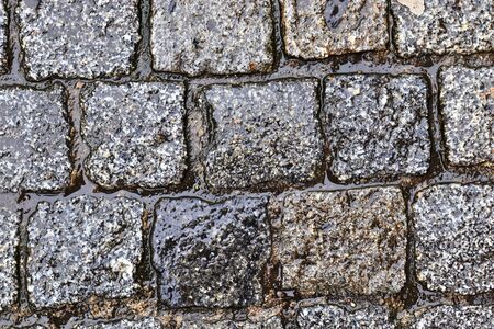 Detailed close views on cobblestone streets and sidewalks in different perspectives