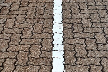 Detailed close up view on cobblestone street textures in high resolution