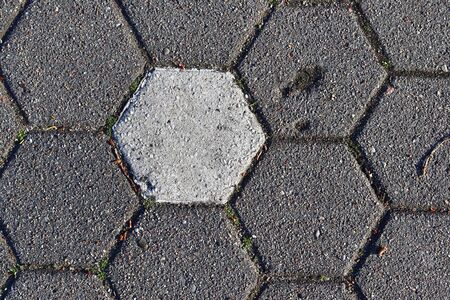 Detailed close up view on cobblestone street textures in high resolutionの写真素材