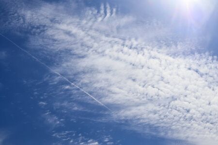 Beautiful cloud formations in a deep blue sky