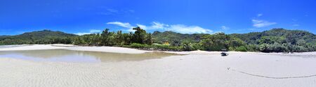 Stunning high resolution beach panorama taken on the paradise islands Seychelles