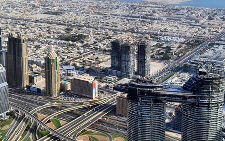 Aerial view on Dubai from a high perspective