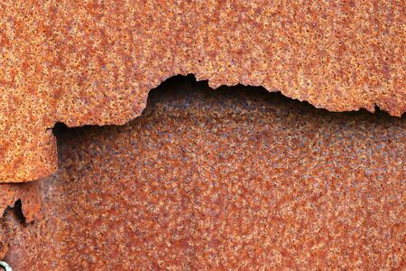 Detailed close up view on old rusty metal surfaces with lots of corrosion in high resolution