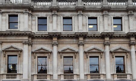 British architecture and facades of residential buildings the streets of London UK