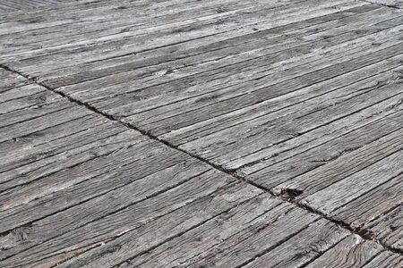 Detailed close up view on aged and vintage wood surface textures in high resolutionの写真素材