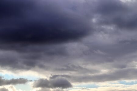 Stunning dark cloud formations in the sky right before a thunderstorm 