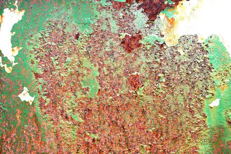 Detailed close up surface of rusty metal and steel with lots of corrosion in high resolution.