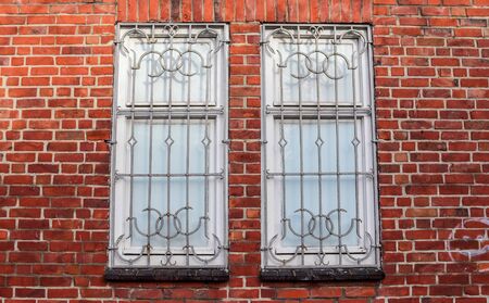 Old brick wall. Texture of old weathered brick wall panoramic background.の写真素材