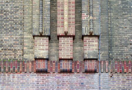 Old brick wall. Texture of old weathered brick wall panoramic background.の写真素材