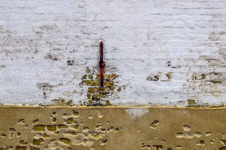 Old brick wall. Texture of old weathered brick wall panoramic background.の写真素材