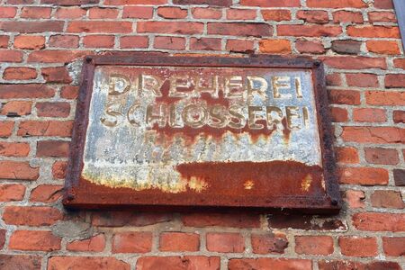 Old brick wall. Texture of old weathered brick wall panoramic background.の写真素材