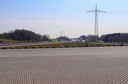 Perspective view on a european highway on a sunny day.