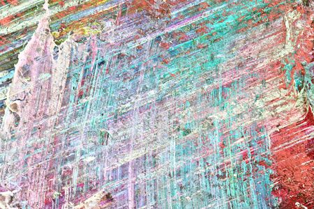 Colorful graffiti paint splashes on the wall and ground at a lost place ruin in Kiel northern germanyの写真素材