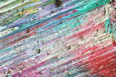 Colorful graffiti paint splashes on the wall and ground at a lost place ruin in Kiel northern germanyの写真素材