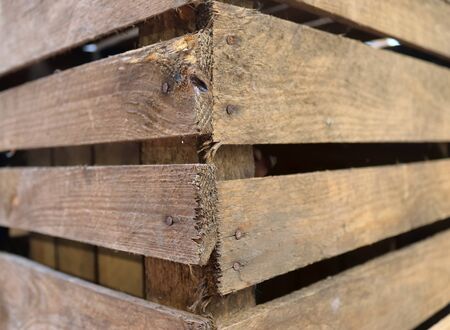 Very old wooden crates with some cracks in a close viewの写真素材