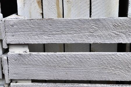 Very old wooden crates with some cracks in a close viewの写真素材