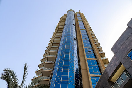 Luxury modern skyscrapers in the center of Dubai city, United Arab Emiratesのeditorial素材