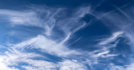 Stunning cloud formation panorama in a deep blue summer sky seen over Europe