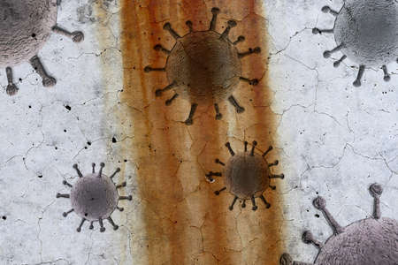 Old stone and rock textures with some virus fossil visualization.