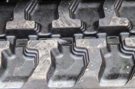 Close up view at black tire treads