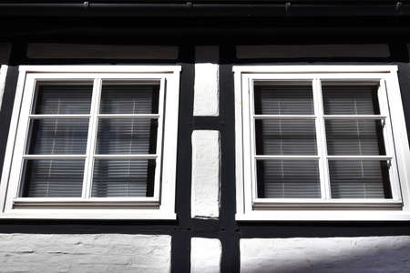 Beautiful texture of old vintage half timbered brick walls found in Germanyの写真素材