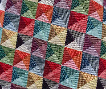 Detailed close up view on samples of cloth and fabrics in different colors found at a fabrics...