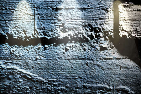 Close up view on concrete wall textures with three spotlights in high resolutionの写真素材