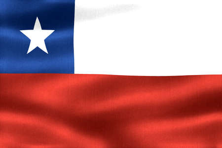 Chile flag - realistic waving fabric flagの写真素材