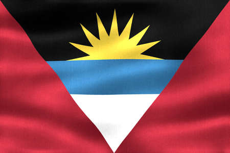 Antigua and Barbuda flag - realistic waving fabric flag
